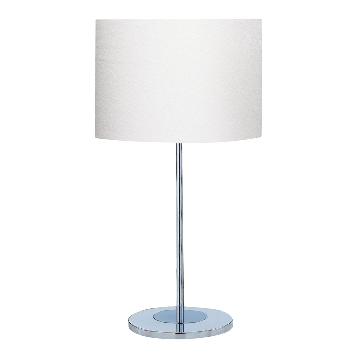 Carter Table Lamp - Chrome Base & Fabric Shade - Comet Lighting