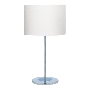 Carter Table Lamp - Chrome Base & Fabric Shade - Comet Lighting