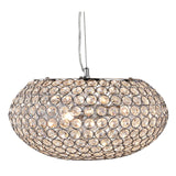 Chantilly 3Lt Pendant - Chrome Metal & Crystal Buttons - Comet Lighting