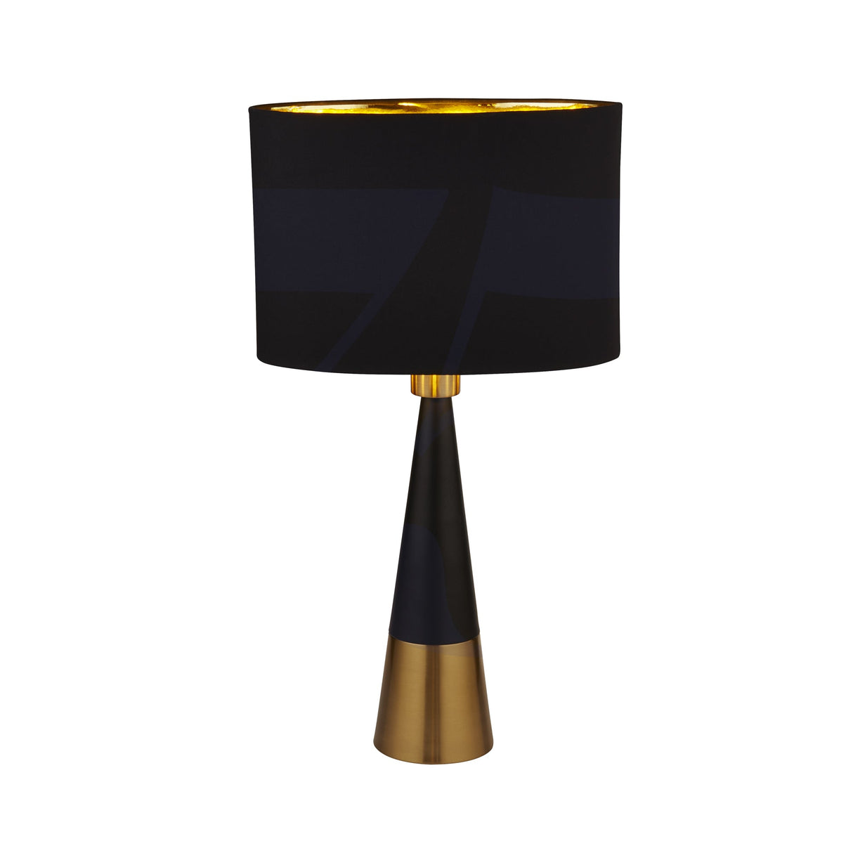 Chloe Table Lamp - Antique Copper & Oval Black Shade - Comet Lighting