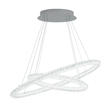 Circle 2Lt Pendant - Chrome Metal & Crystal - Comet Lighting