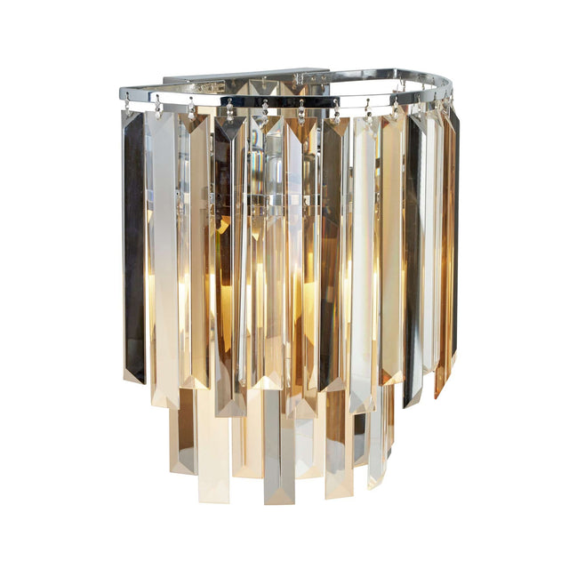 Clarissa 2Lt Wall Light - Chrome & Mixed Glass - Comet Lighting