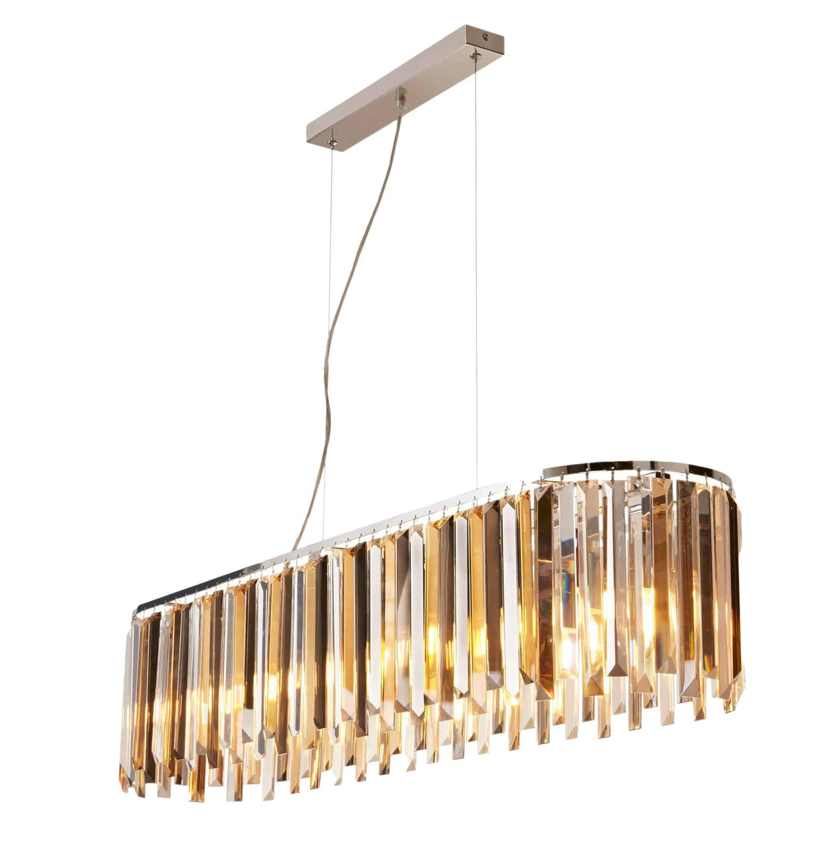 Clarissa 8Lt Pendant - Chrome Metal & Mixed Glass - Comet Lighting