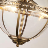 Coronet 3Lt Pendant - Antique Brass Metal & Glass - Comet Lighting