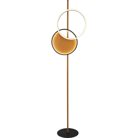 Curio Floor Lamp - Black Metal & Wood - Comet Lighting