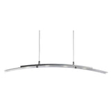 Curve 4Lt Pendant - Satin Silver Metal & Frosted Glass - Comet Lighting