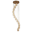 Cyclone 12Lt Pendant - Bronze Metal & Champagne Glass - Comet Lighting