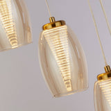 Cyclone 12Lt Pendant - Bronze Metal & Champagne Glass - Comet Lighting