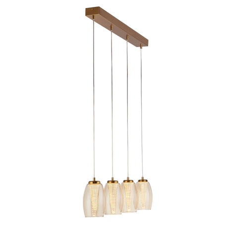 Cyclone 4Lt Bar Pendant - Bronze Metal & Champagne Glass - Comet Lighting