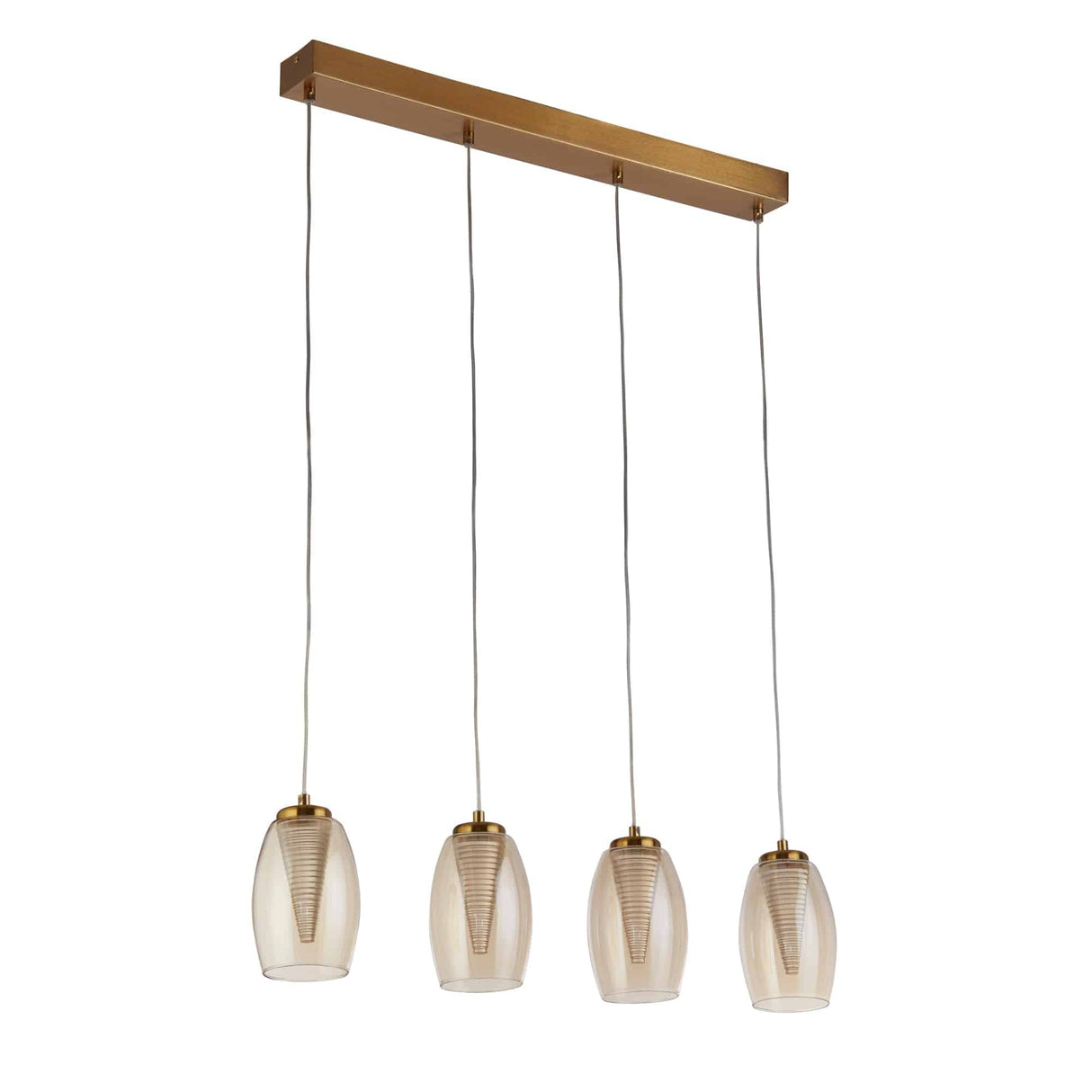 Cyclone 4Lt Bar Pendant - Bronze Metal & Champagne Glass - Comet Lighting