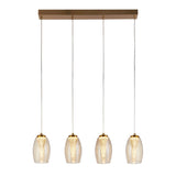 Cyclone 4Lt Bar Pendant - Bronze Metal & Champagne Glass - Comet Lighting