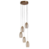 Cyclone 5Lt Pendant - Bronze Metal & Champagne Glass - Comet Lighting