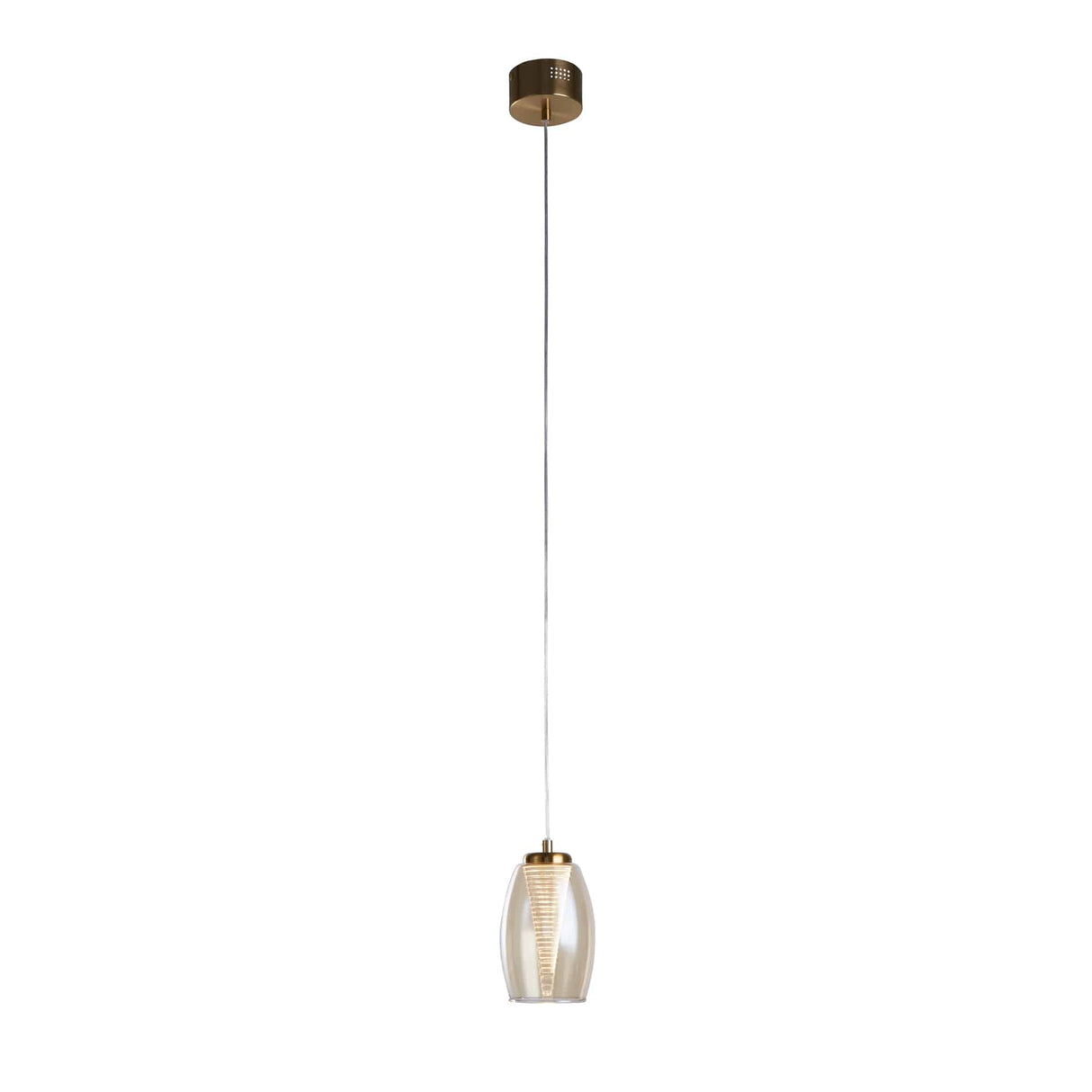 Cyclone Pendant - Bronze Metal & Champagne Glass - Comet Lighting