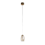 Cyclone Pendant - Bronze Metal & Champagne Glass - Comet Lighting