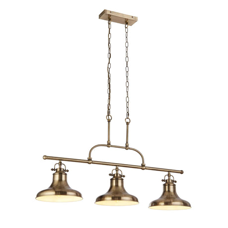 Dallas 3Lt Bar Pendant - Antique Brass Metal - Comet Lighting