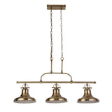 Dallas 3Lt Bar Pendant - Antique Brass Metal - Comet Lighting