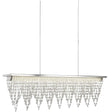 Drape LED Bar Pendant - Chrome Metal & Clear Crystal - Comet Lighting