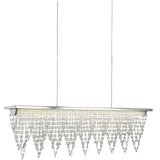 Drape LED Bar Pendant - Chrome Metal & Clear Crystal - Comet Lighting