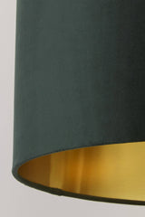 Drum Shade - Green Velvet with Gold Inner - Comet Lighting