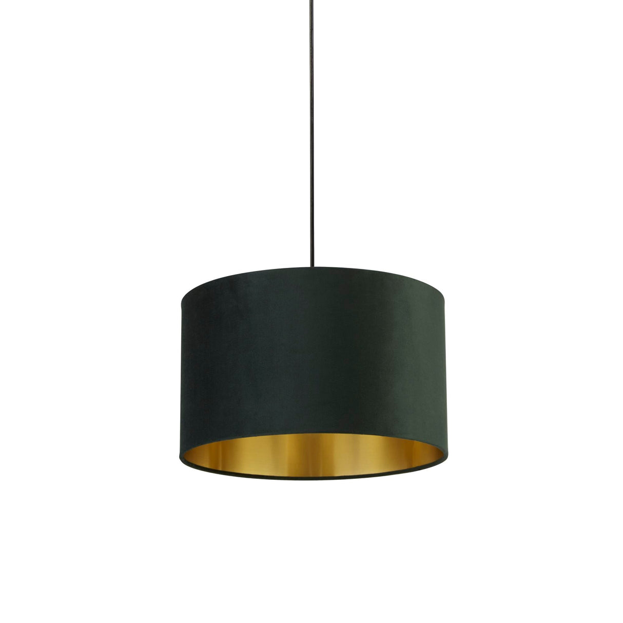 Drum Shade - Green Velvet with Gold Inner - Comet Lighting