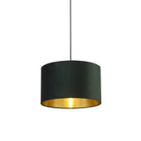 Drum Shade - Green Velvet with Gold Inner - Comet Lighting