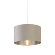 Drum Shade - Light Grey Velvet with Silver Inner Dia.38cm - Comet Lighting