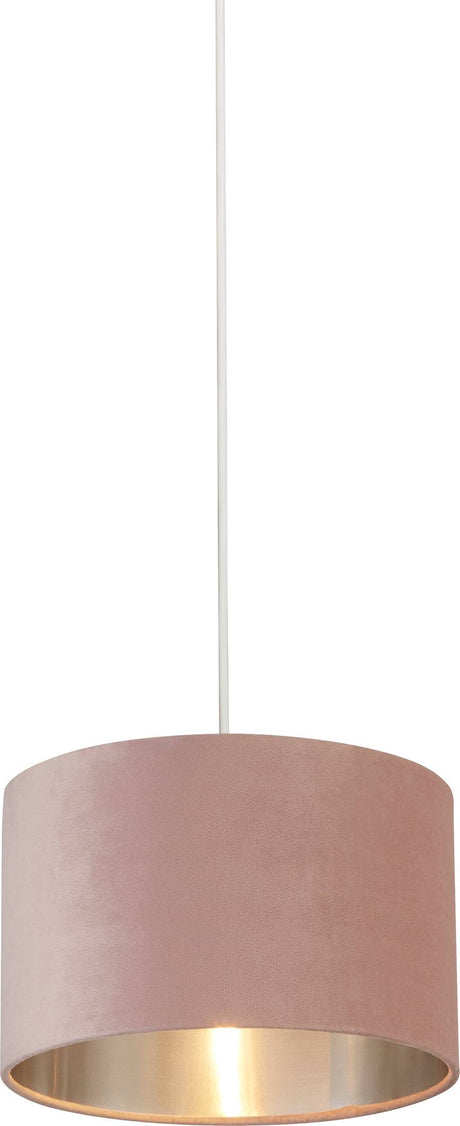 Drum Shade - Pink Velvet with Silver Inner Dia.28cm - Comet Lighting