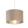 Drum Shade - Taupe Velvet with Silver Inner Dia.28cm - Comet Lighting