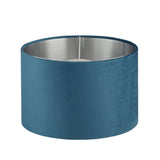 Drum Shade - Teal Velvet with Silver Inner Dia.28cm - Comet Lighting