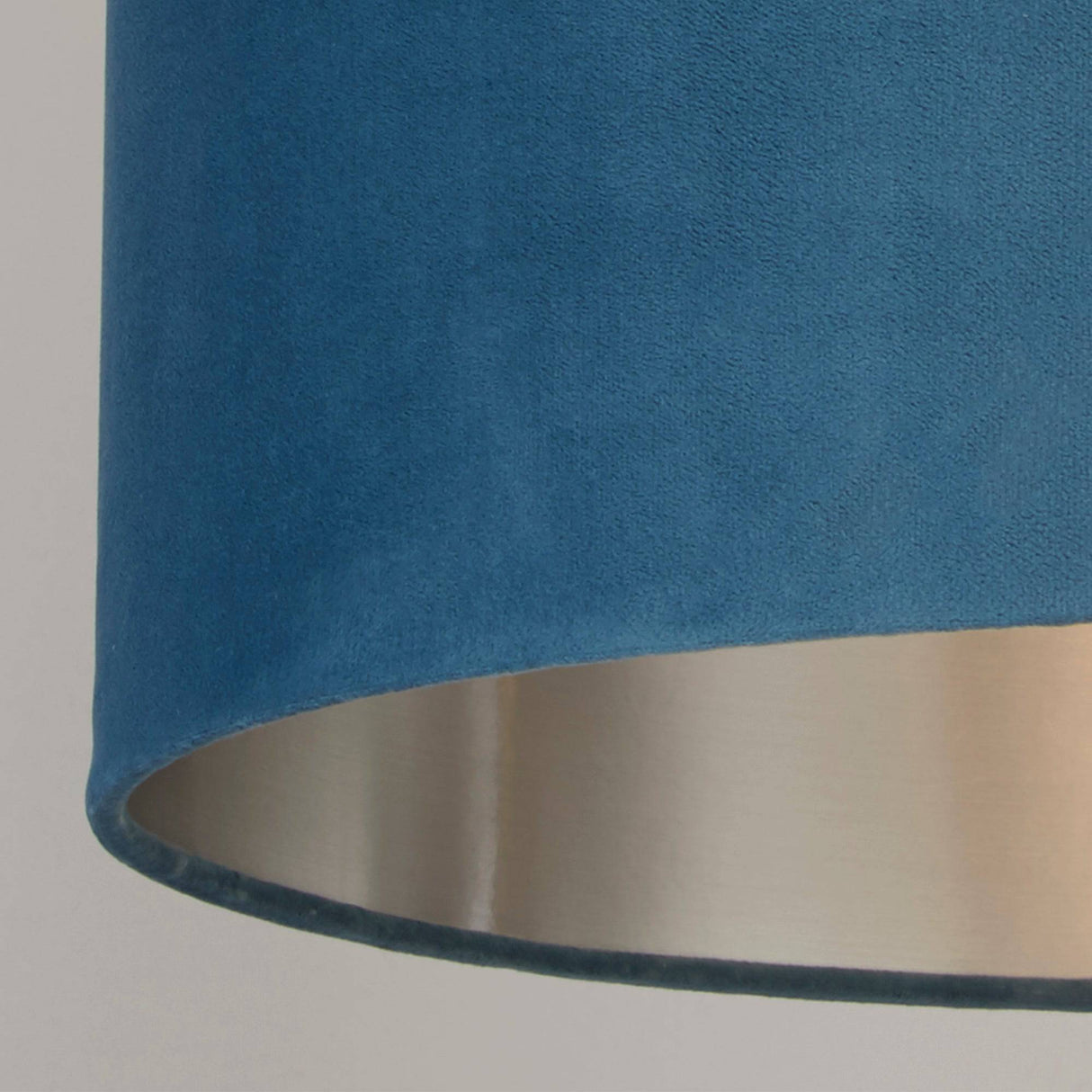 Drum Shade - Teal Velvet with Silver Inner Dia.28cm - Comet Lighting