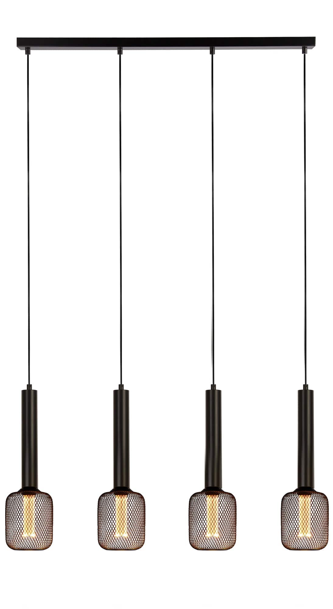 Dulwich 4Lt Bar Pendant - Black Metal - Comet Lighting