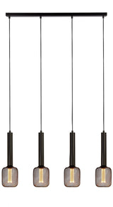 Dulwich 4Lt Bar Pendant - Black Metal - Comet Lighting