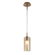 Duo III Pendant - Bronze Metal & Champagne Glass - Comet Lighting