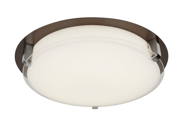 Edinburgh LED Flush - Brown Metal & Opal Glass - Comet Lighting