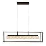 Elevator LED Pendant - Matt Black Frame & Crystal Centre - Comet Lighting