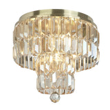 Empire 4Lt Flush - Satin Brass Metal & Champagne Crystal - Comet Lighting