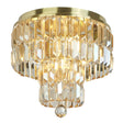 Empire 4Lt Flush - Satin Brass Metal & Champagne Crystal - Comet Lighting