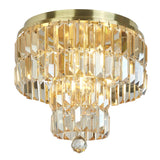 Empire 4Lt Flush - Satin Brass Metal & Champagne Crystal - Comet Lighting