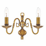 Flemish 2Lt Wall Light - Solid Brass Metal - Comet Lighting