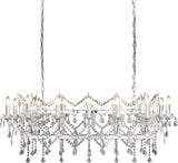 Florence 14Lt Bar Pendant - Chrome Metal & Clear Crystal - Comet Lighting