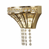 Gemma 2Lt Wall Light - Satin Brass & Clear Crystal - Comet Lighting