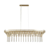 Gemma 8Lt Bar Pendant - Satin Brass & Clear Crystal - Comet Lighting