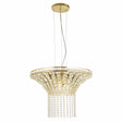 Gemma 8Lt Round Pendant - Satin Brass & Clear Crystal - Comet Lighting