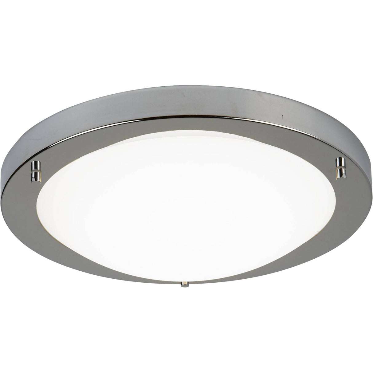 Geneva  Flush  - Satin Silver Metal & Opal Glass - Comet Lighting