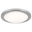 Geneva LED Flush - Satin Silver & Glass, IP44 - Comet Lighting