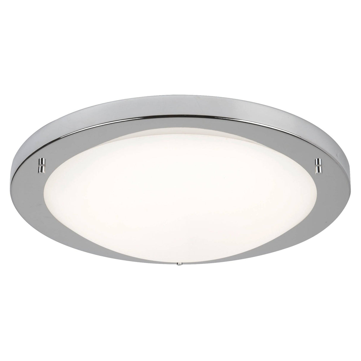 Geneva LED Flush - Satin Silver & Glass, IP44 - Comet Lighting