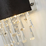 Glamour 2Lt Wall Light - Black Velvet & Clear Crystal - Comet Lighting