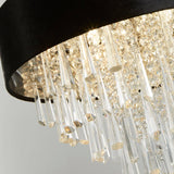 Glamour 5Lt Pendant/Semi-Flush- Black Velvet & Clear Crystal - Comet Lighting