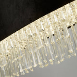 Glamour 8Lt Oval Pendant - Black Velvet & Clear Crystal - Comet Lighting