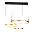 Grace 3 Ring Pendant - Black & Gold Metal - Comet Lighting